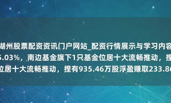 湖州股票配资资讯门户网站_配资行情展示与学习内容解析 新疆天业股价涨5.03%，南边基金旗下1只基金位居十大流畅推动，捏有935.46万股浮盈赚取233.86万元