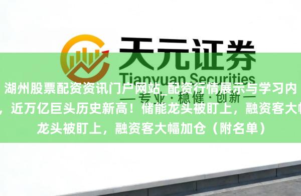 湖州股票配资资讯门户网站_配资行情展示与学习内容解析 601088，近万亿巨头历史新高！储能龙头被盯上，融资客大幅加仓（附名单）